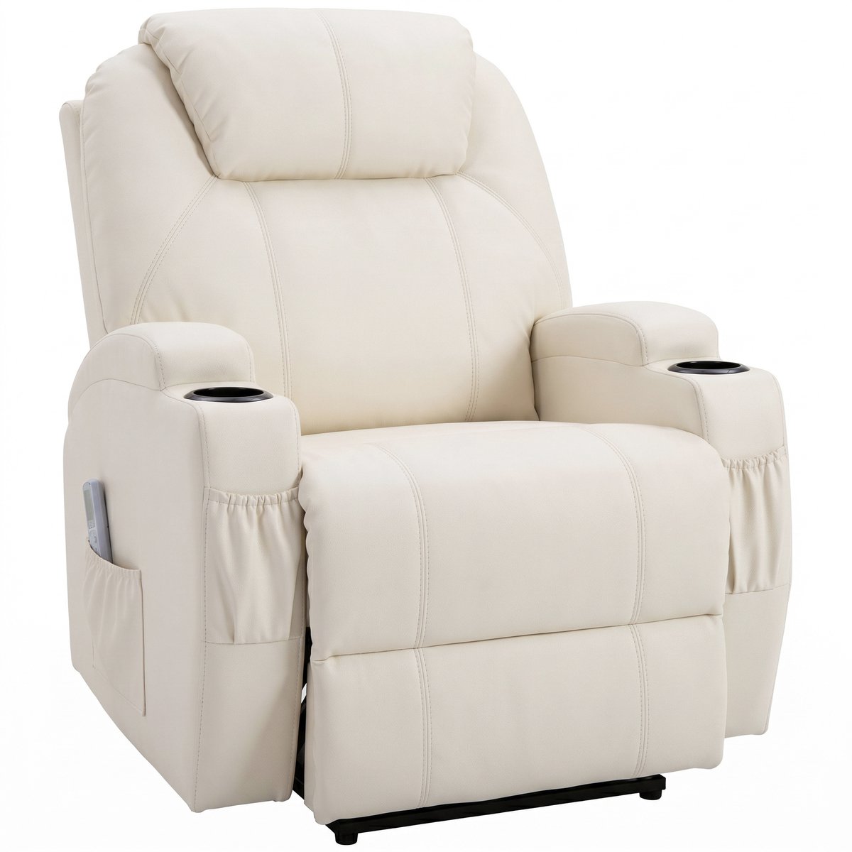 HOMCOM Massage Relaxbank - Kunstleer - 82x97x110cm - Crème