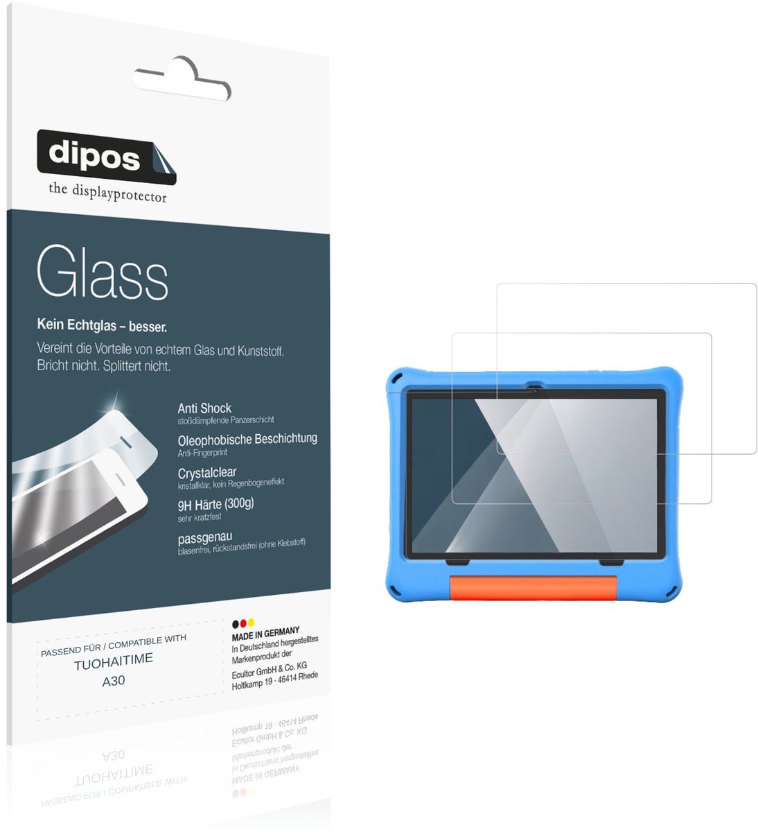 dipos – 2x Pantserfolie geschikt voor TUOHAITIME A30 | 9H Screenprotector