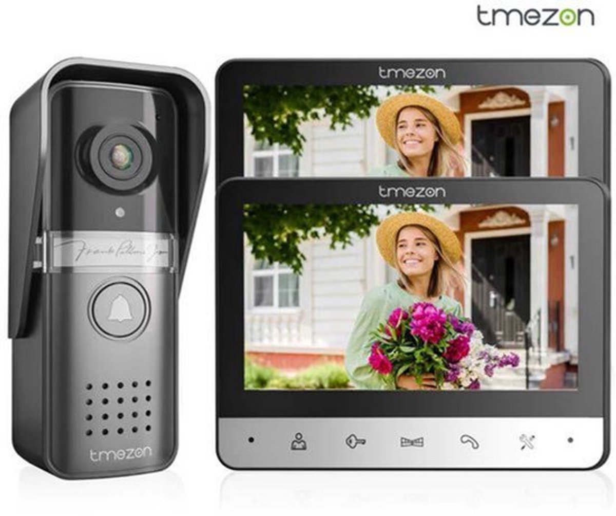 Videodeurbel Intercom - 7 Inch Kleurendisplay - Handsfree - Wandmontage - Met Camera - Voor Veiligheid Thuis