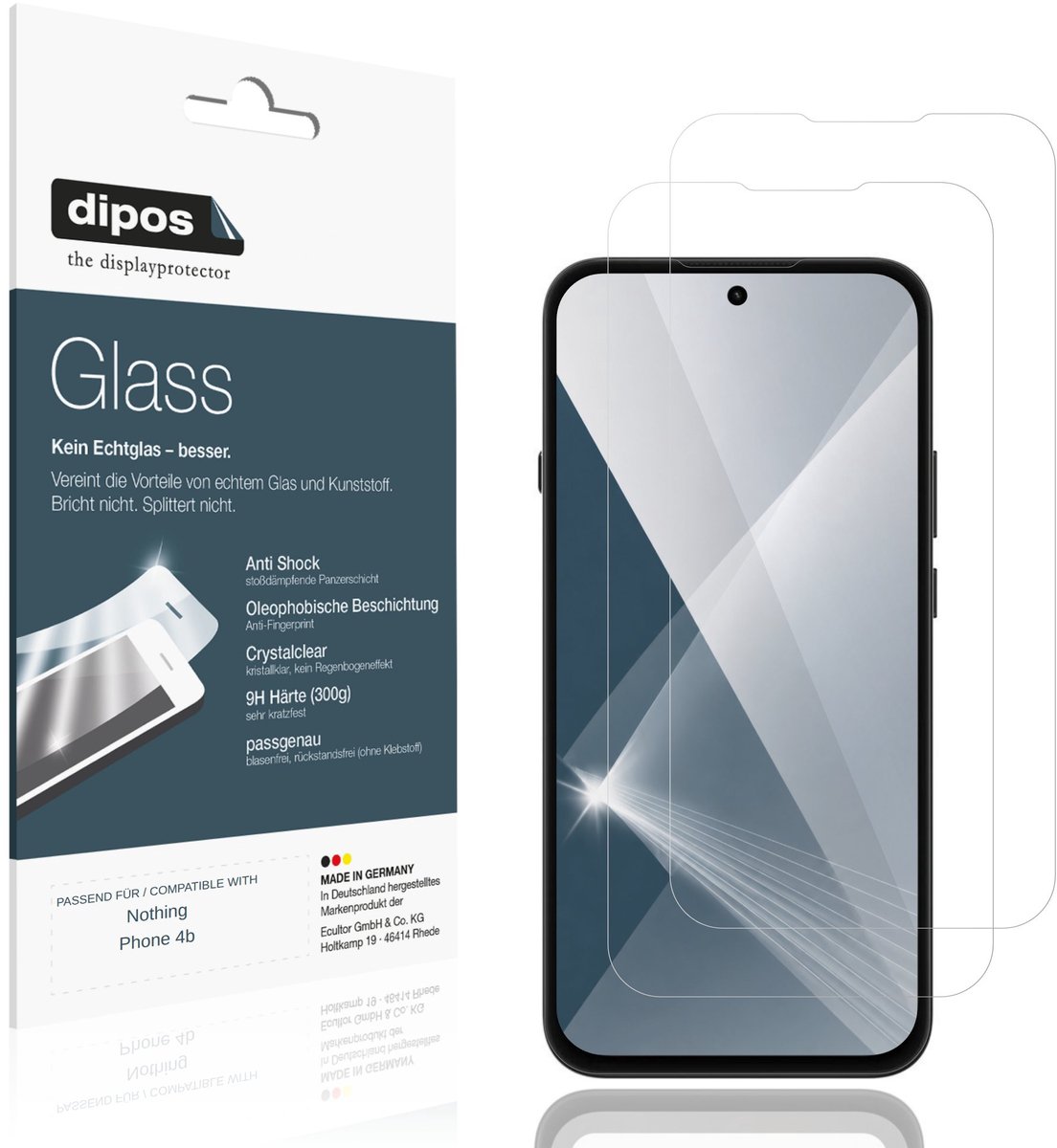 dipos – 2x Pantserfolie geschikt voor Nothing Phone 4b | 9H Screenprotector