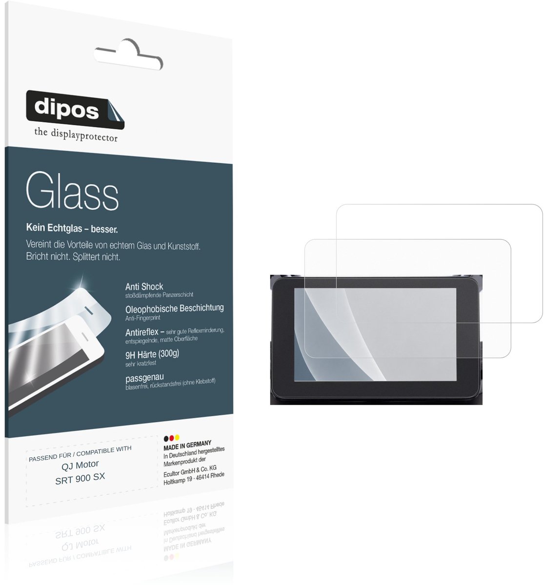 dipos – 2x Matte Pantserfolie geschikt voor QJ Motor SRT 900 SX | 9H Screenprotector