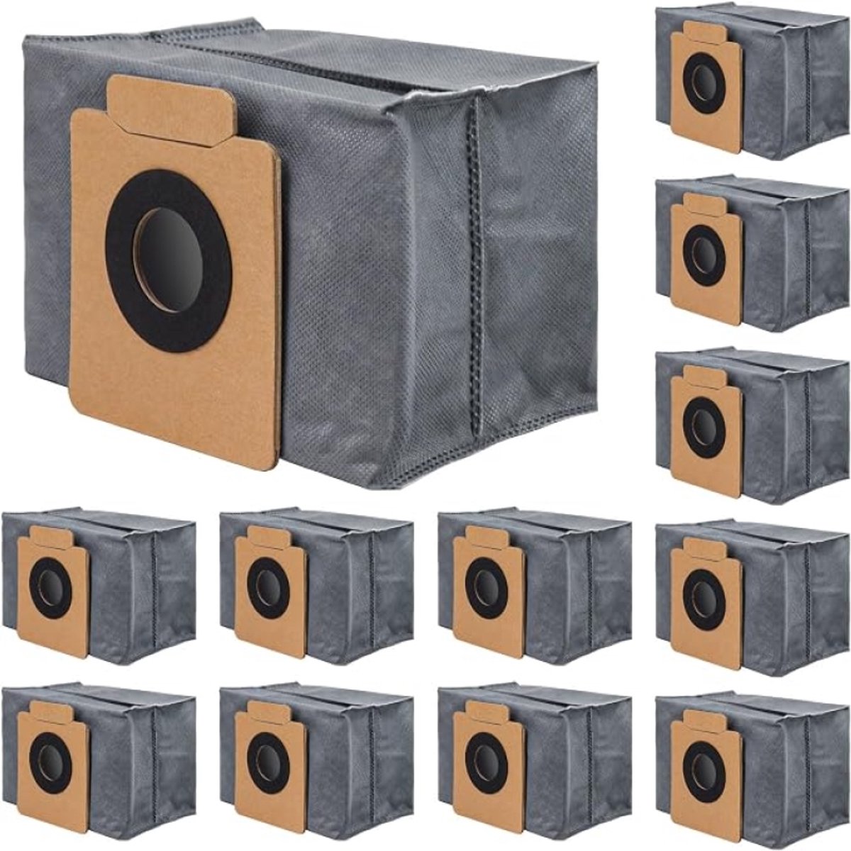 12 stuks stofzakken compatibel met Eufy X10 Pro Omni en X8 Pro robotstofzuiger, zelfleegstation, 4-laags wegwerpzakken