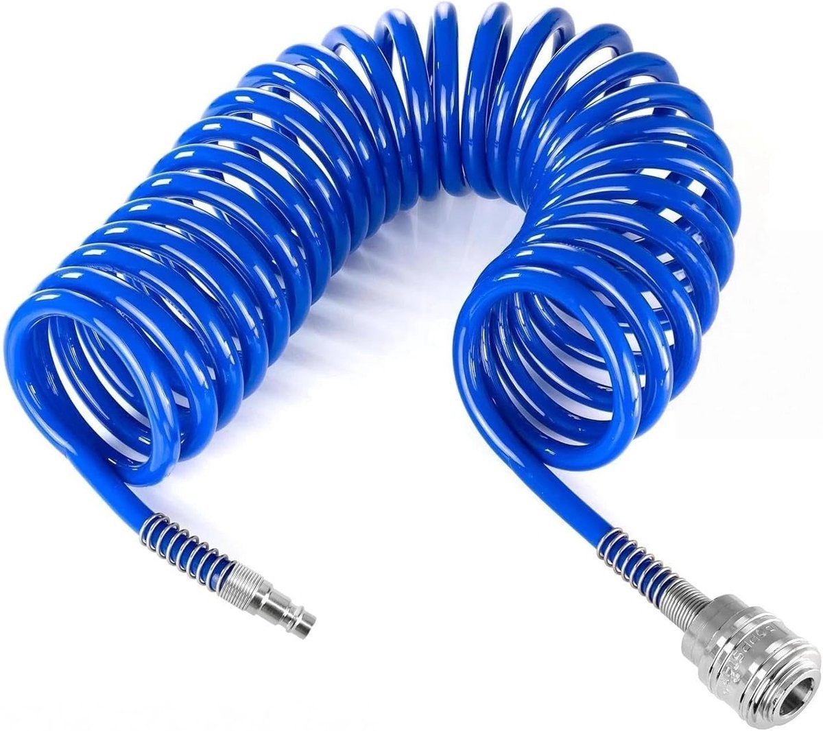 Spiraalslang PU 6m (5x8 mm) – Flexibele Persluchtslang met 1/4" - ShopVlot