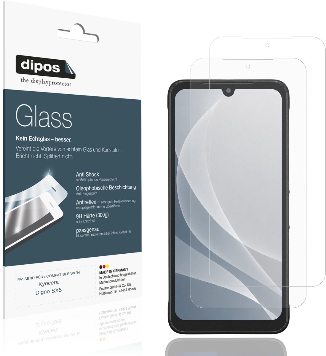 dipos – 2x Matte Pantserfolie geschikt voor Kyocera Digno SX5 | 9H Screenprotector