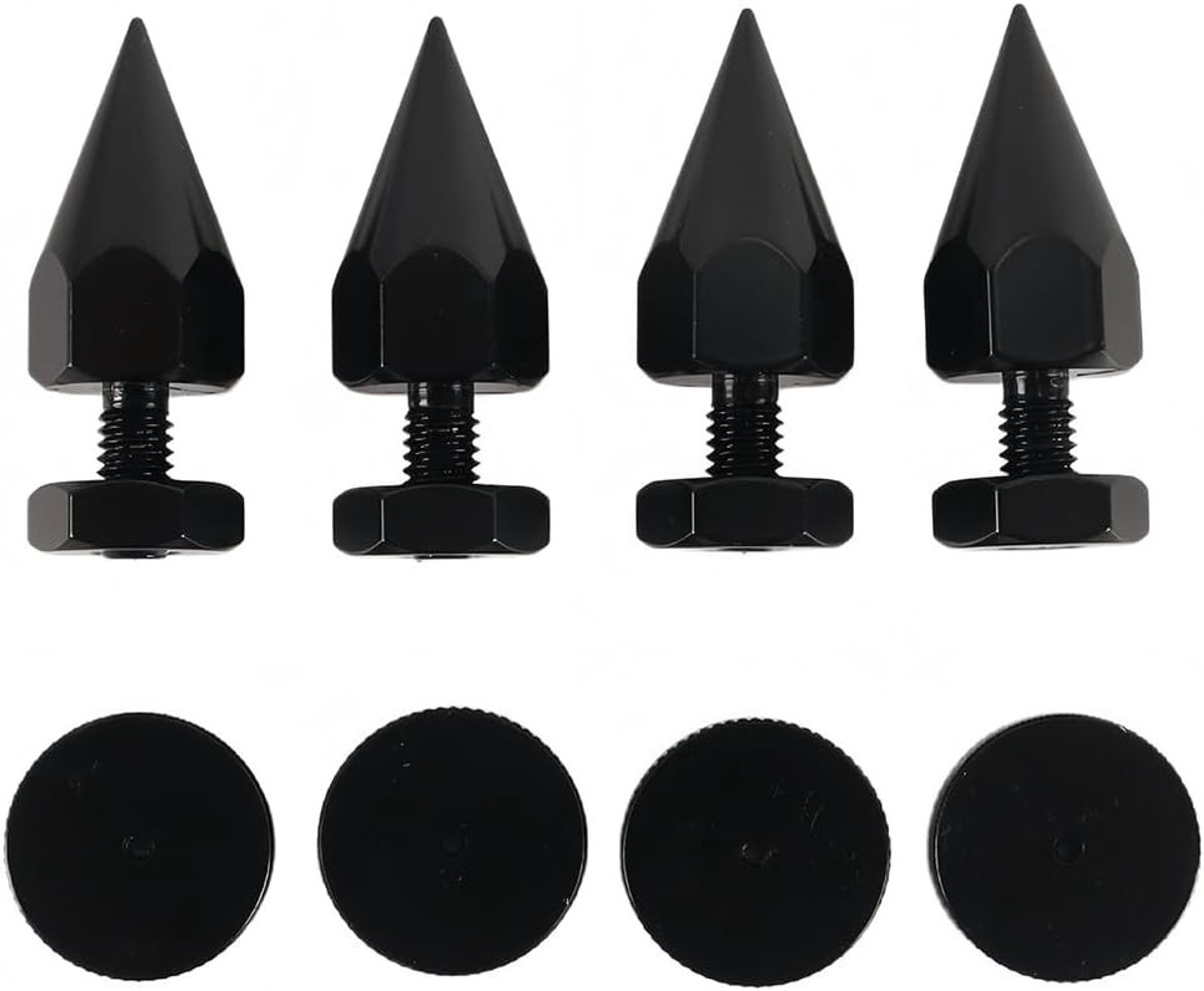 4-delige Verstelbare Speaker Spikes voor Vloerbescherming - M6 Zwarte Spikes voor Subwoofer, Audio Versterker en Platenspeler met Isolatievoeten