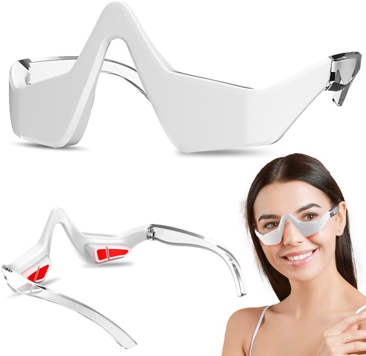 Oogmassager met Rood Licht voor het Verwijderen van Donkere Kringen en Rimpels onder de Ogen, Ontspanning en Vermindering van Wallen