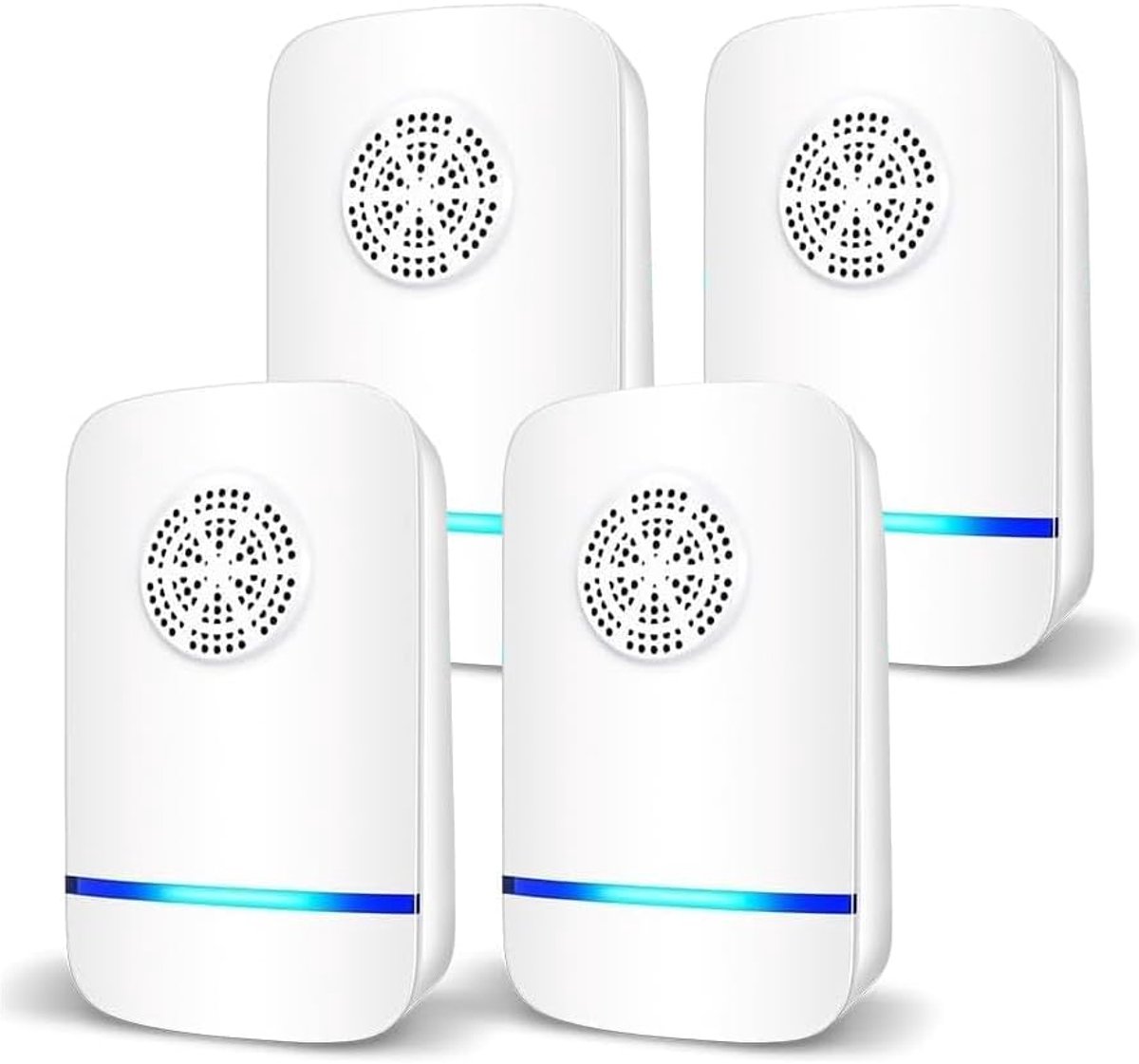 Ultrasone muizenverjager 4 stuks, anti-ratten, stil, niet giftig, effectief tegen muizen en ratten, zonder straling, ultrasoon afweermiddel, anti-knaagdieren