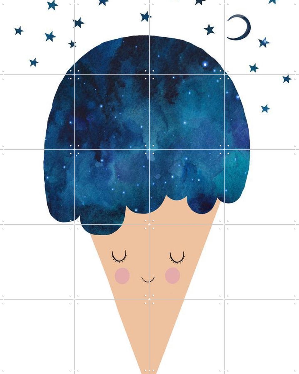 IXXI Sleep Well, Treechild & Various - 80 x 100 cm - Gratis ophangtool - Grote wanddecoratie en posters - Fantasierijk, Aquarel, Illustraties