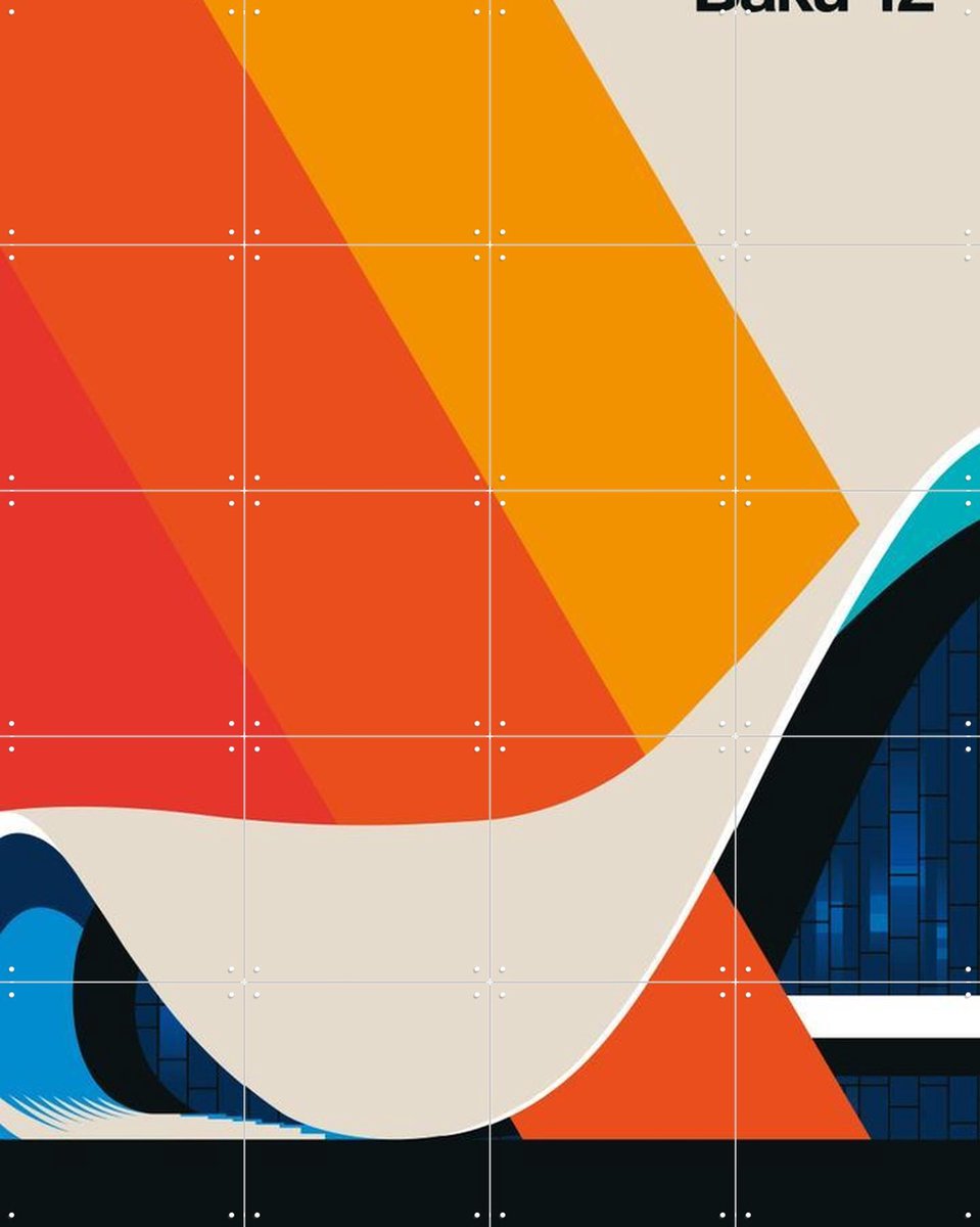 IXXI Baku 12, Bo Lundberg - 80 x 100 cm - Gratis ophangtool - Grote wanddecoratie en posters - Kleurrijk, Grafisch Ontwerp, Geometrische Kunst