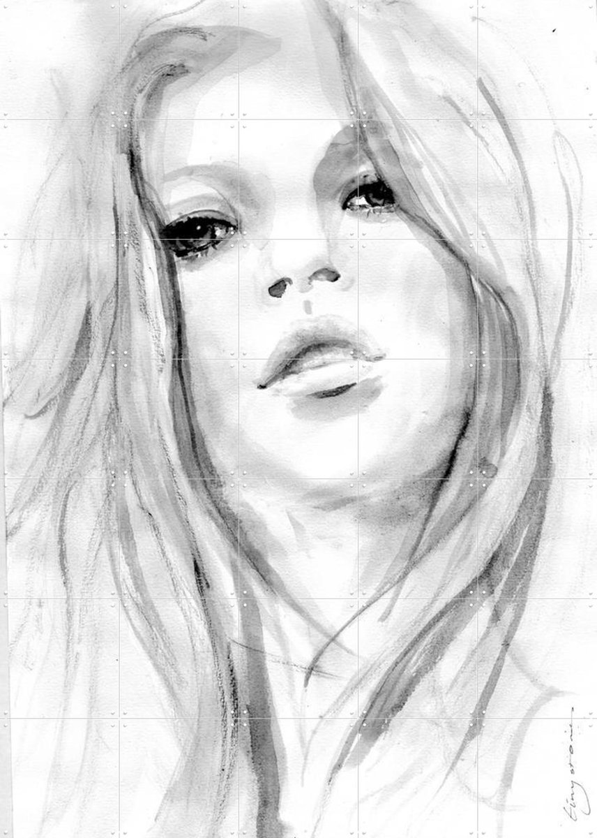 IXXI Breeze, Tiny Stories - 100 x 140 cm - Gratis ophangtool - Grote wanddecoratie en posters - Aquarel, Tekeningen, Illustraties, Line art