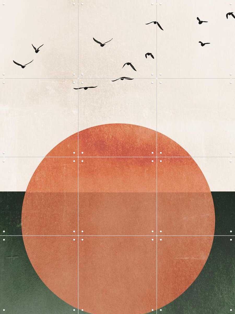 IXXI Rising, Kubistika - 60 x 80 cm - Gratis ophangtool - Grote wanddecoratie en posters - Minimalisme, Abstract, Geometrische Kunst, Grafisch