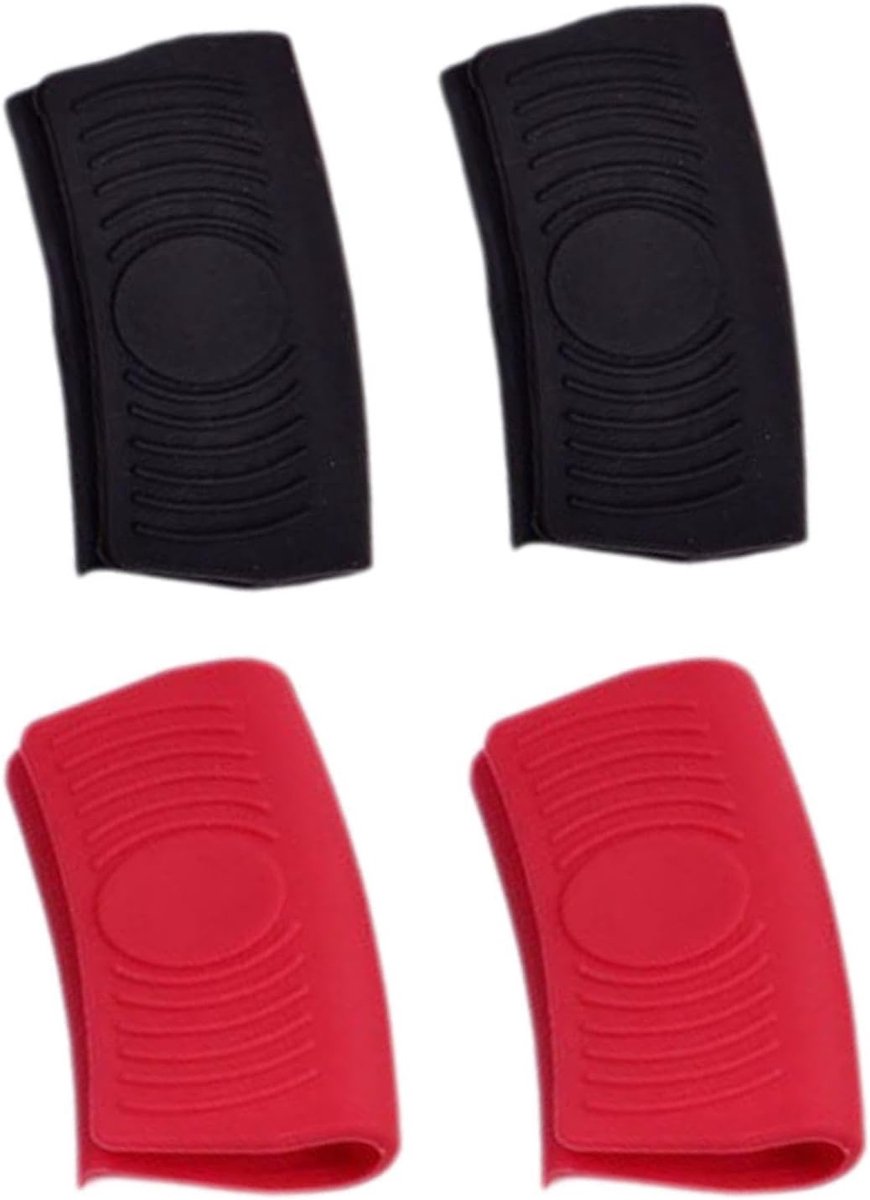 Set van 4 Beschermhoezen voor Pannengrepen, Silicone Hoes, Warmte-isolerende en Antislip Keukenaccessoires