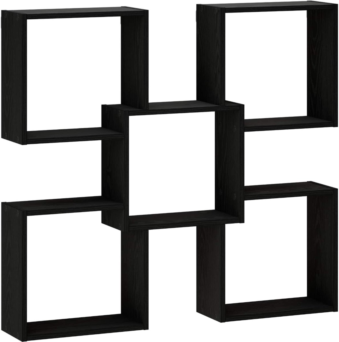 vidaXL Wandplank - Zwart - 99,5 - x - 17 - x - 91 - cm - Bewerkt - hout
