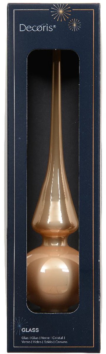 Kaemingk kerstboompiek Peach Pearl glanzend Ø 6 cm 26 cm glas