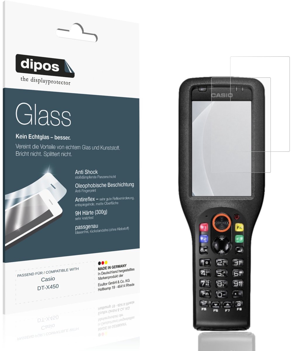 dipos – 2x Matte Pantserfolie geschikt voor Casio DT-X450 | 9H Screenprotector