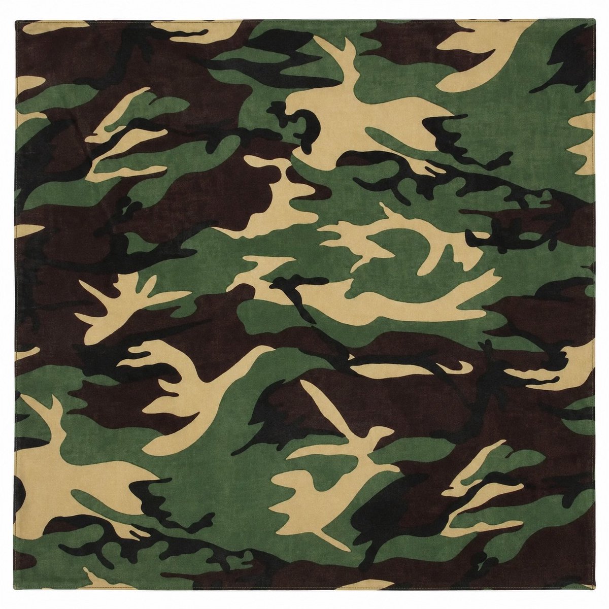 Haarsoires Bandana Zakdoek 55x55cm – Camouflageprint – Groen - Multifunctioneel Accessoire voor Haar, Festivals en Mode - One Size & Unisex
