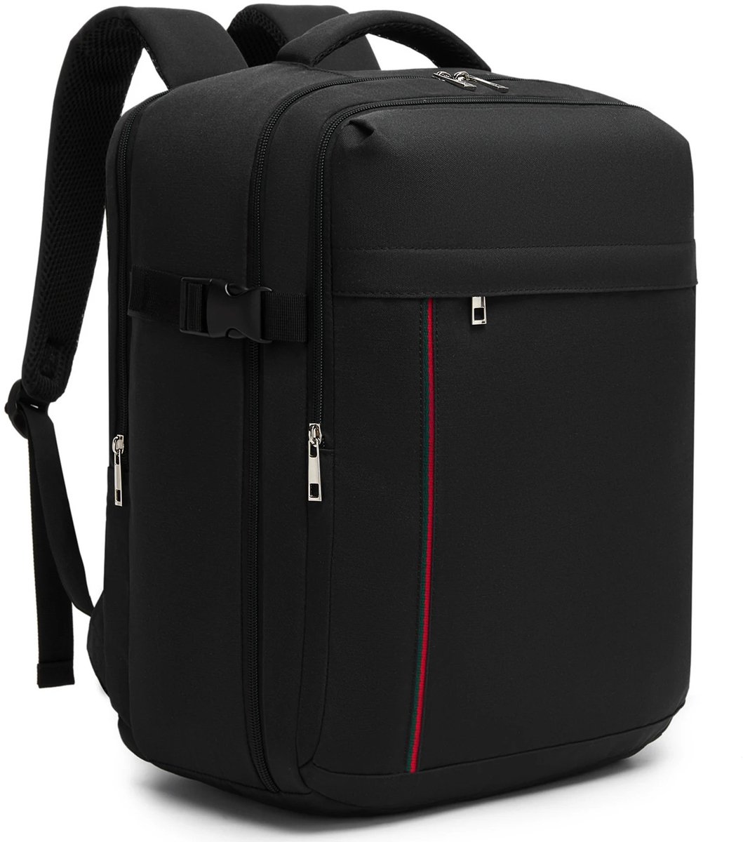 Prime Home Reisrugzak - Handbagage rugzak - Cabine rugzak - Reisrugtas - Reis rugtas - Reisrugtas handbagage - Ultralichtgewicht - USB-oplaadpoort - Laptopopvak tot 15,6 inch - 24L - 40 x 30 x 30cm - Zwart