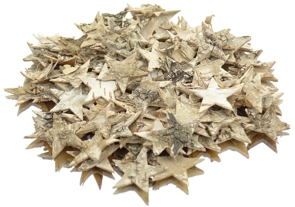 Posiwio kerst strooisterren berkenschors 4 cm