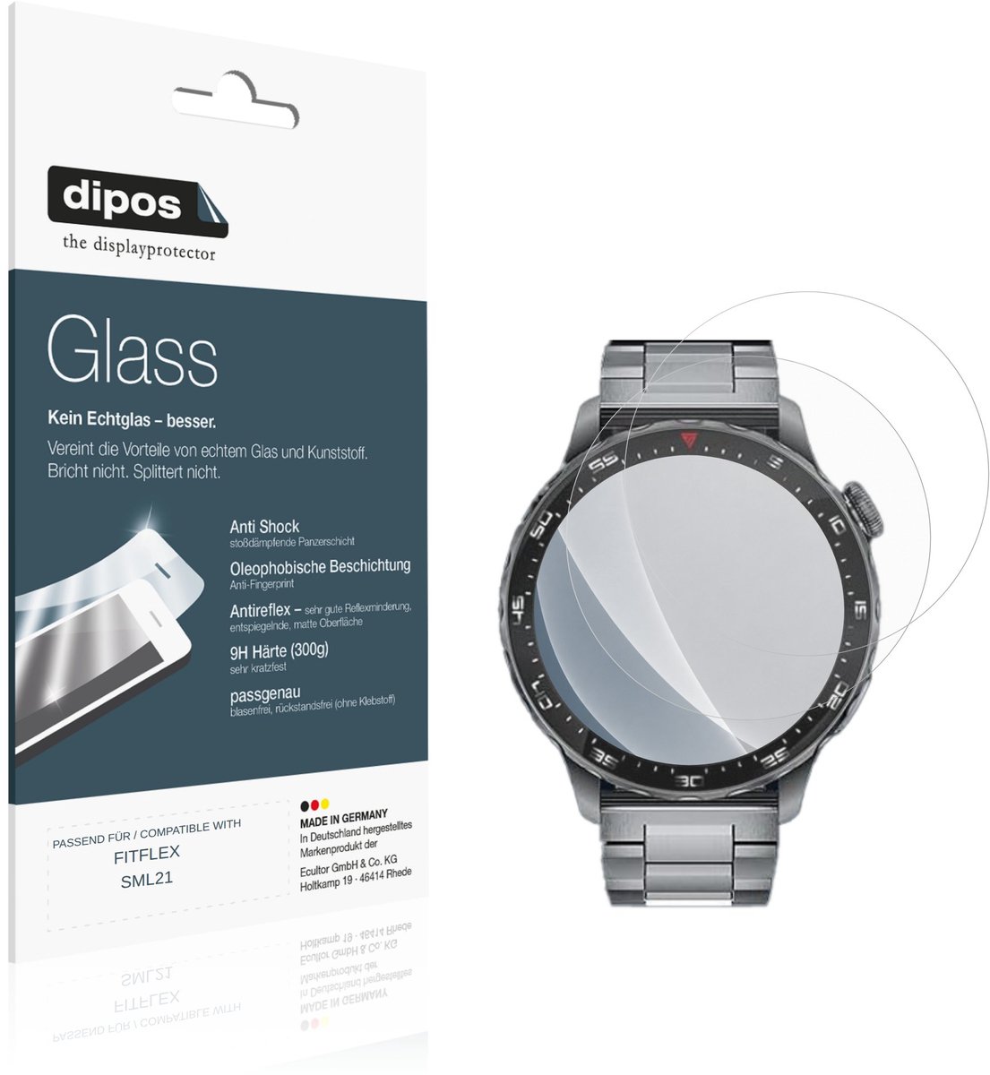dipos – 2x Matte Pantserfolie geschikt voor FITFLEX SML21 | 9H Screenprotector
