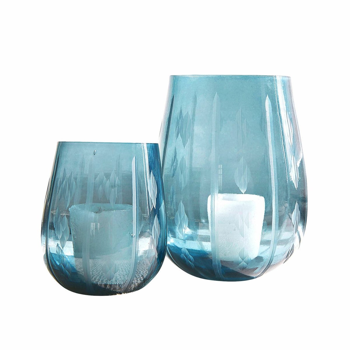 LOBERON Windlicht set van 2 Danisar blauw