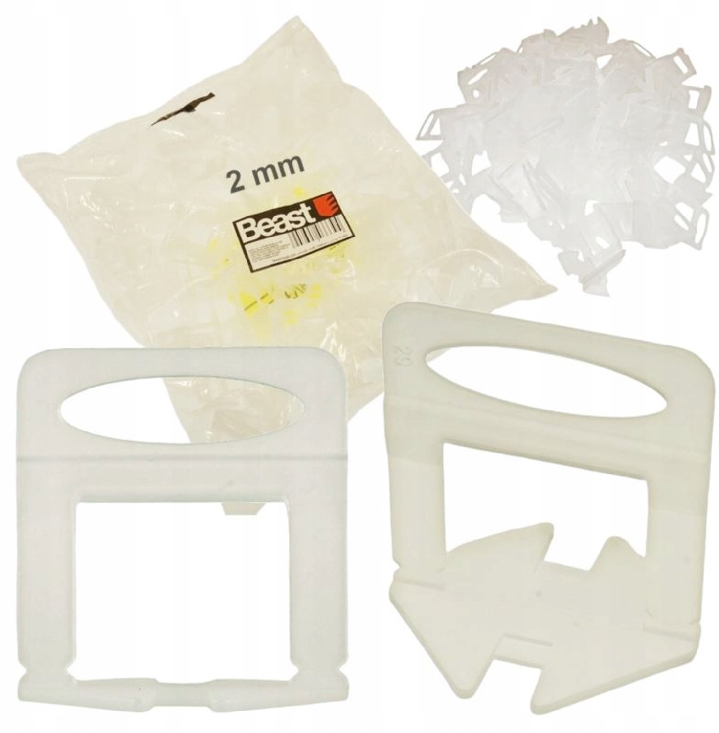 Merkloze Tegel Leveling Clips 2mm - 100 Stuks