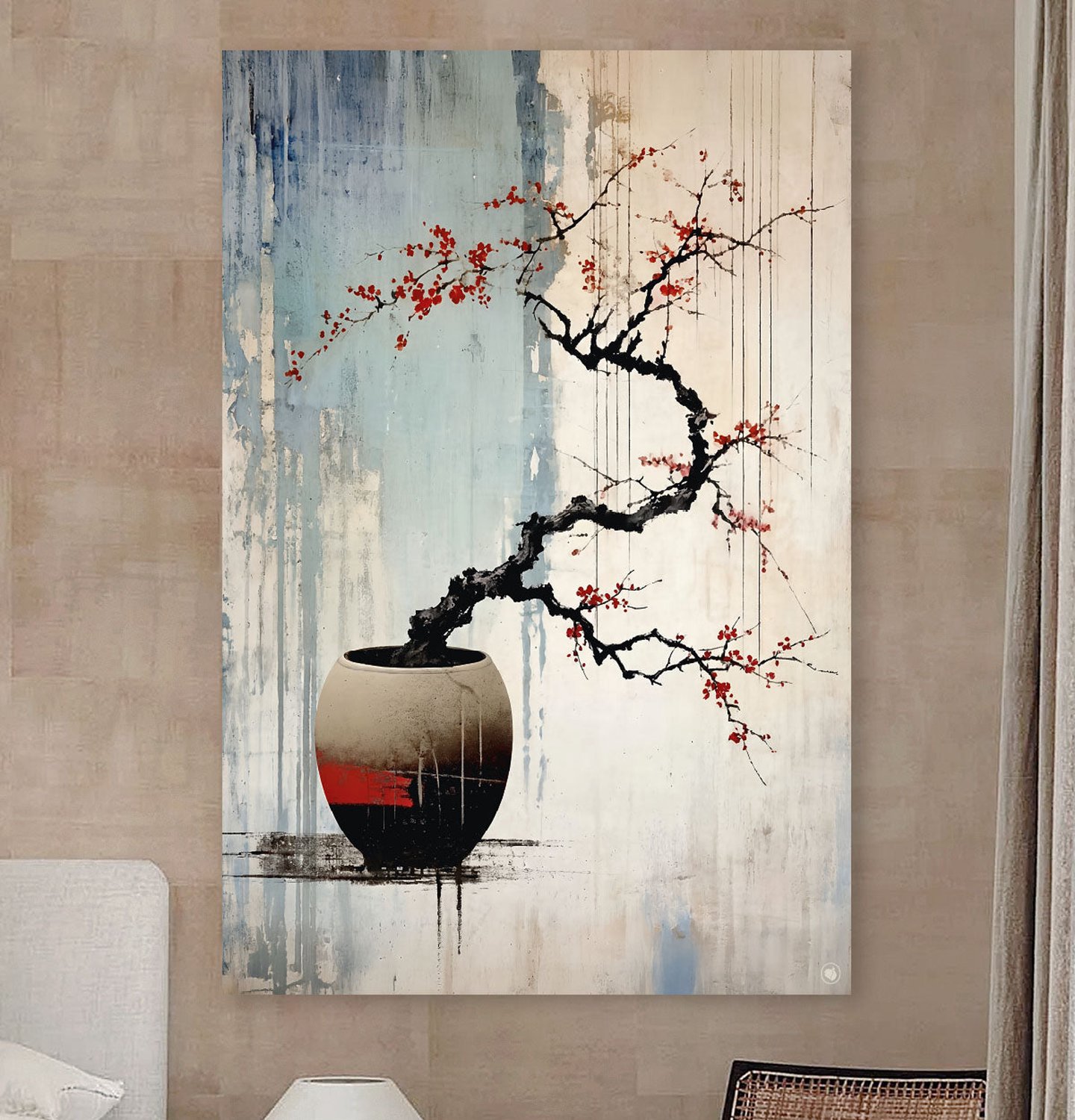 HIP ORGNL Scarlet Blossom Flow - Wanddecoratie Sakura - 60x90 cm