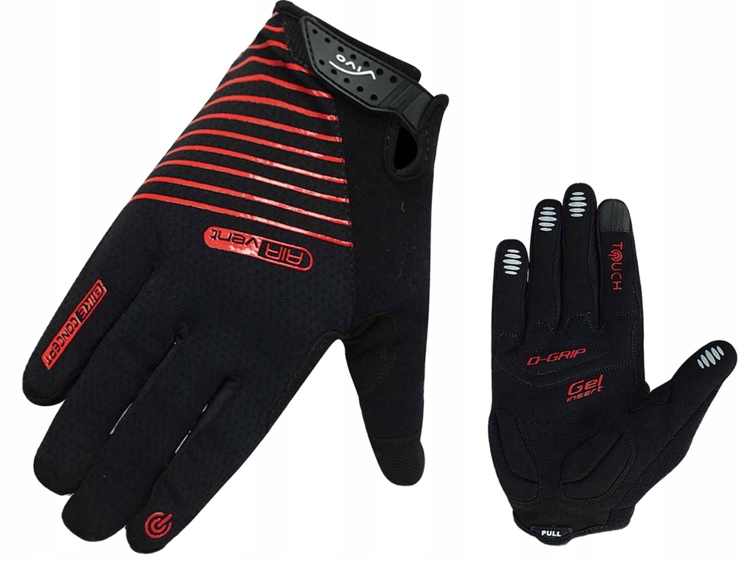 VIVO Winter Fiets Handschoenen Lange Warme Touchscreen Gel Zwart