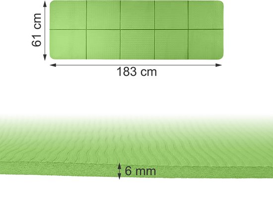 Yogamat antislip - 6 mm - opvouwbaar - met tas - groen van Yogamat — afbeelding 3