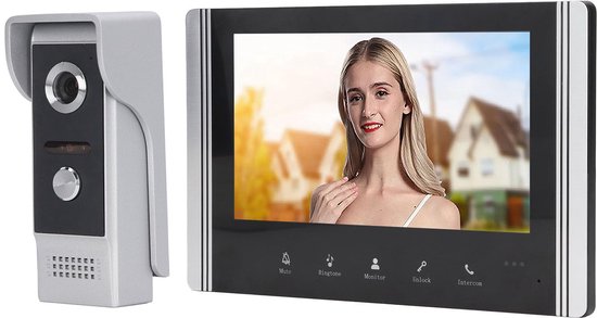 Video Deurbel Intercom Systeem - 7 Inch WiFi Scherm - 800x480 Resolutie - ABS Aluminium - Voor Wandmontage — afbeelding 2