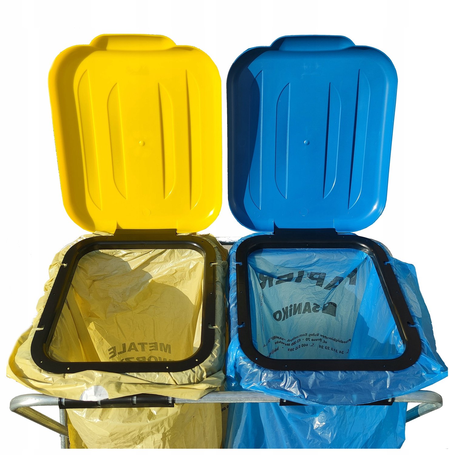 Merkloos Afvalscheidingsrek voor 2 Zakken (Plastic/Papier)