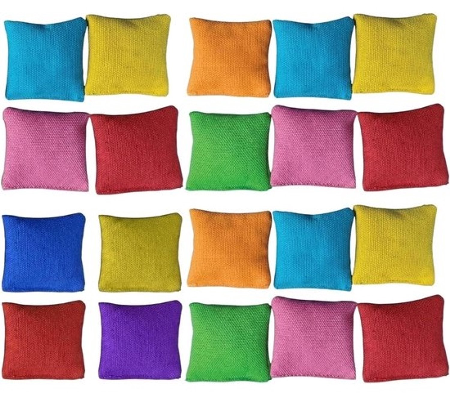 Werpspel met gooizakken - Cornholezakken - Voor feestelijke activiteiten - Slijtvaste stof - 5 x 55 cm - Kleurrijk