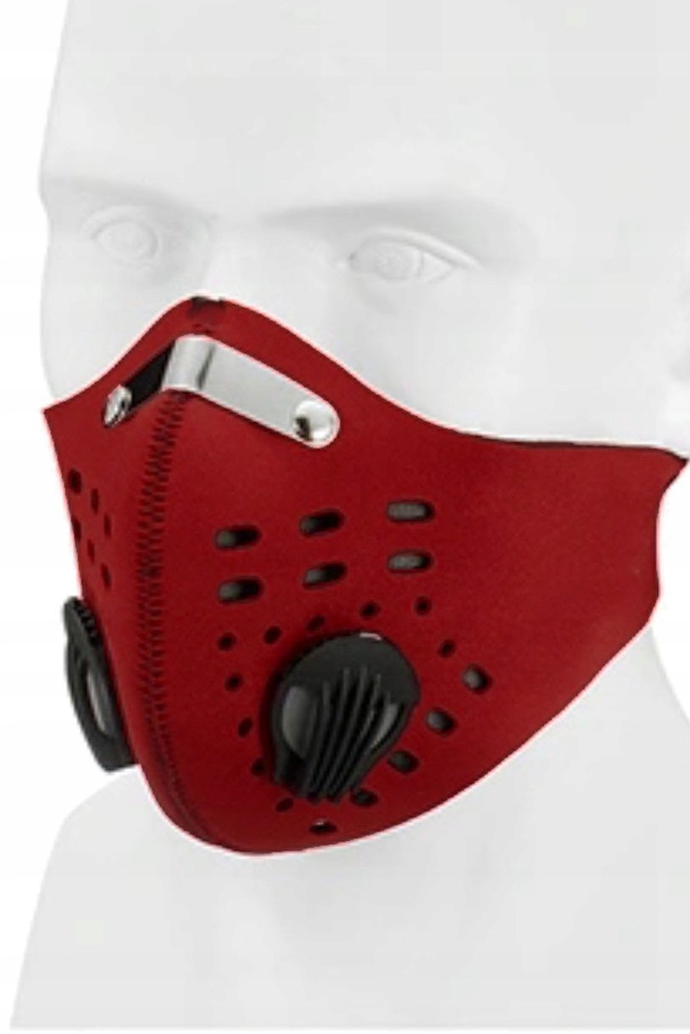 Sportmasker Rood XL - Ademend met Ventielen & Neusbeugel