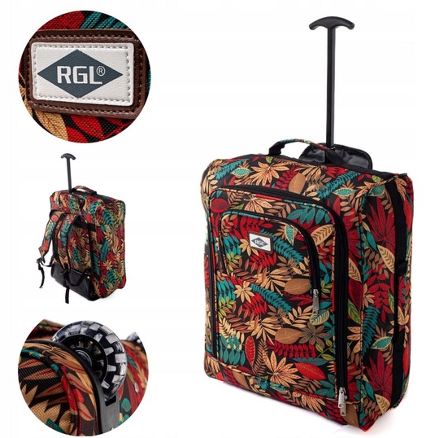 RGL Bloem Koffer Rugzak Handbagage 55x40x20cm - Handig en Stijlvol