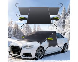 Famanu - Voorruitbescherming Winter - Beschermt tegen sneeuw en ijs - Waterdicht 600D polyester - Zwart 1 stuk