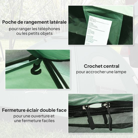 Camouflage kampeertent voor 2 personen- lichtgewicht- geventileerde koepeltent- eenvoudig op te zetten met deuren met ritssluiting. — afbeelding 5