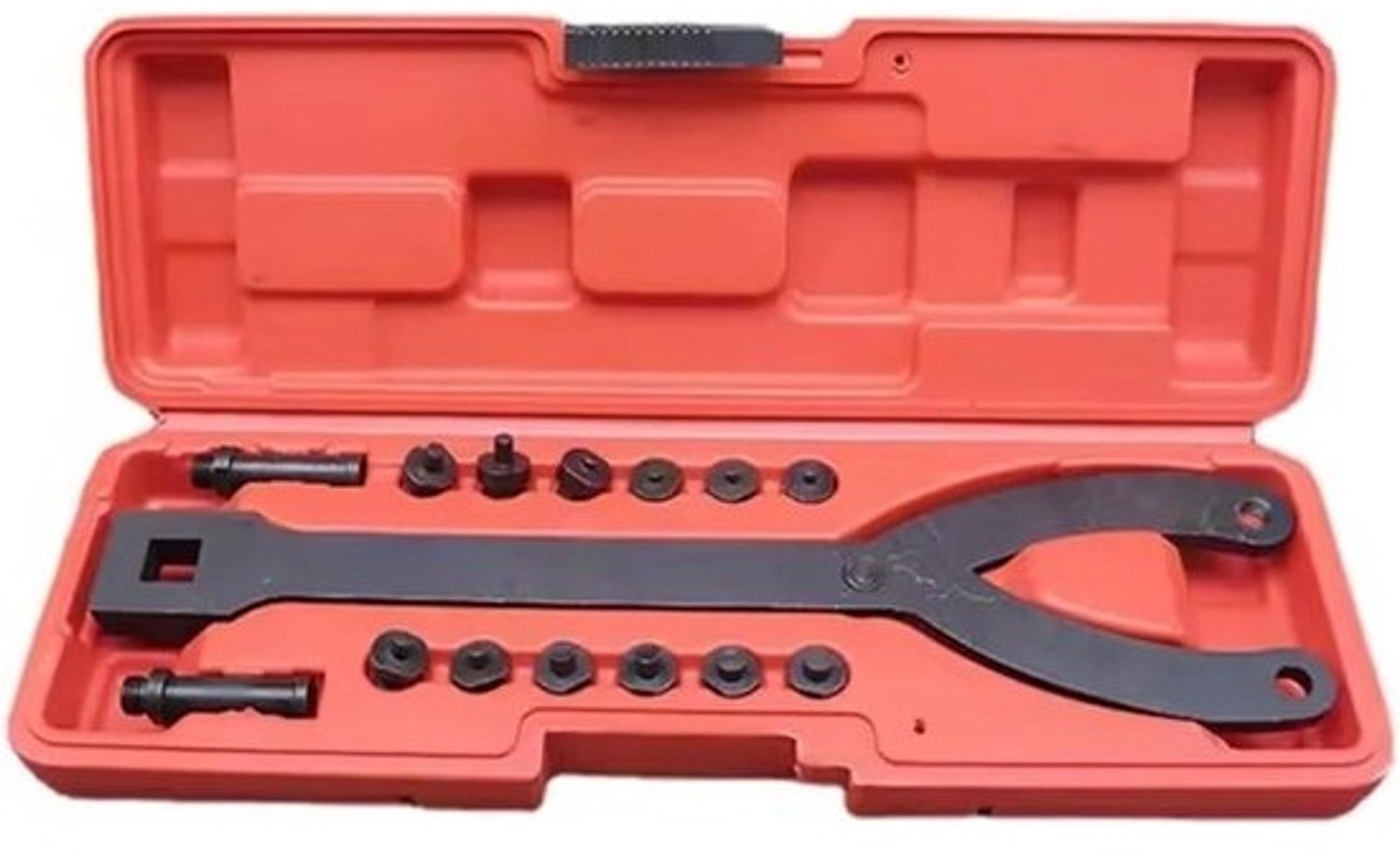 Variabele pensleutel - Poeliehouderset - voor motoronderhoud - Verstelbaar 1.25-5 inch - 1/2 inch aandrijving - Rood