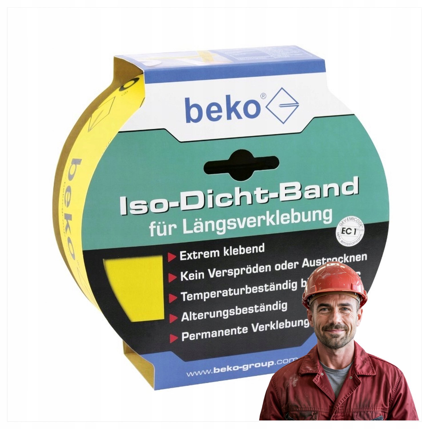 Merkloze Bouw- en Afdichtingstape Geel 60mm x 40m