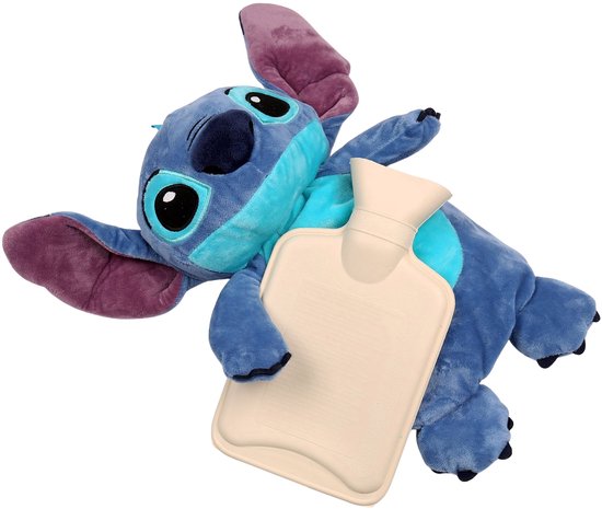 DISNEY Stitch Rubberen kruik met ZACHTE pluche hoes, GROOT! waterwarmer in hoes, Knuffel 750 ml — afbeelding 3