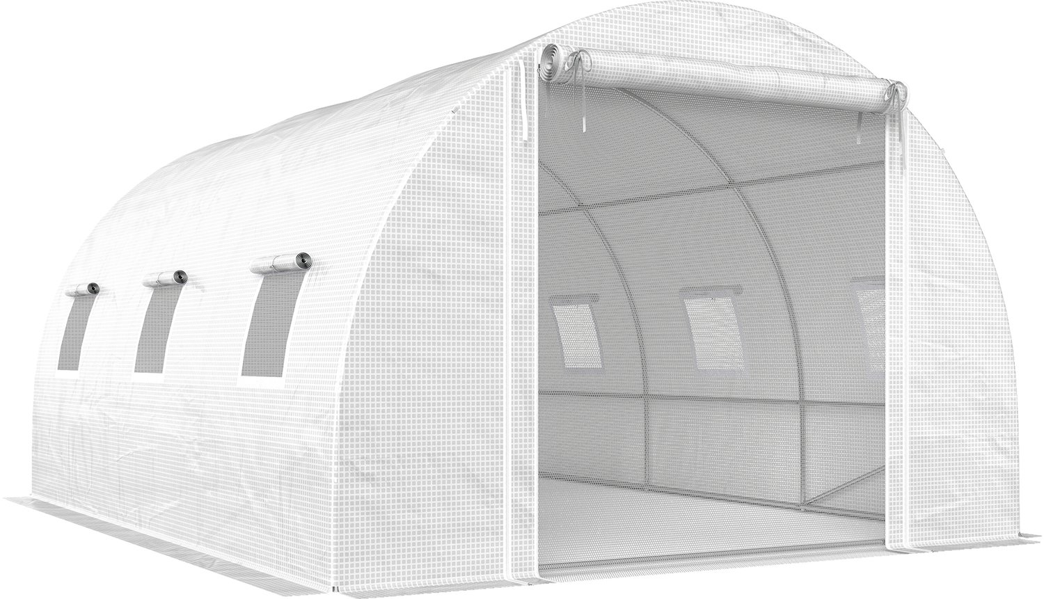 Sunona Foliekas - Met roldeur en ramen - 396 x 300 x 200 cm - Wit