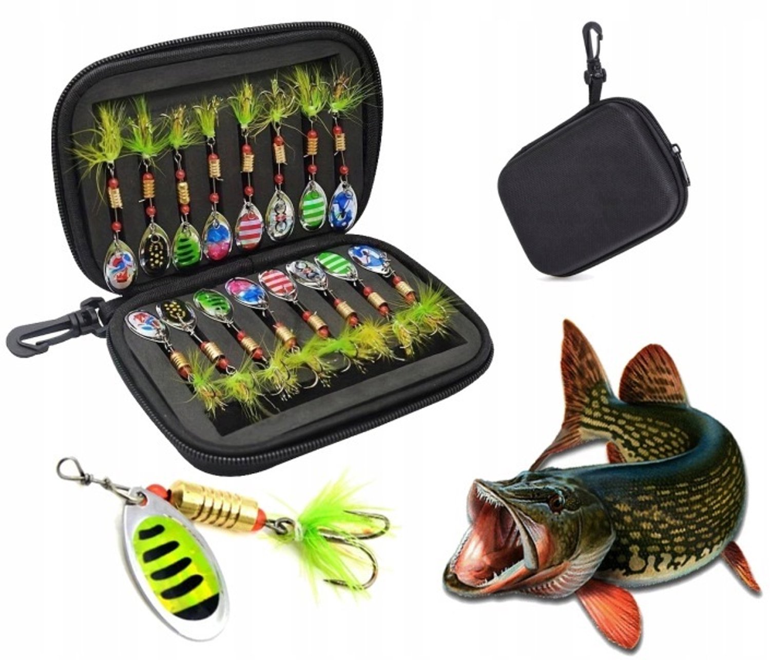 Set van 16 Vis Shiners - Spinner Baits voor Vissen