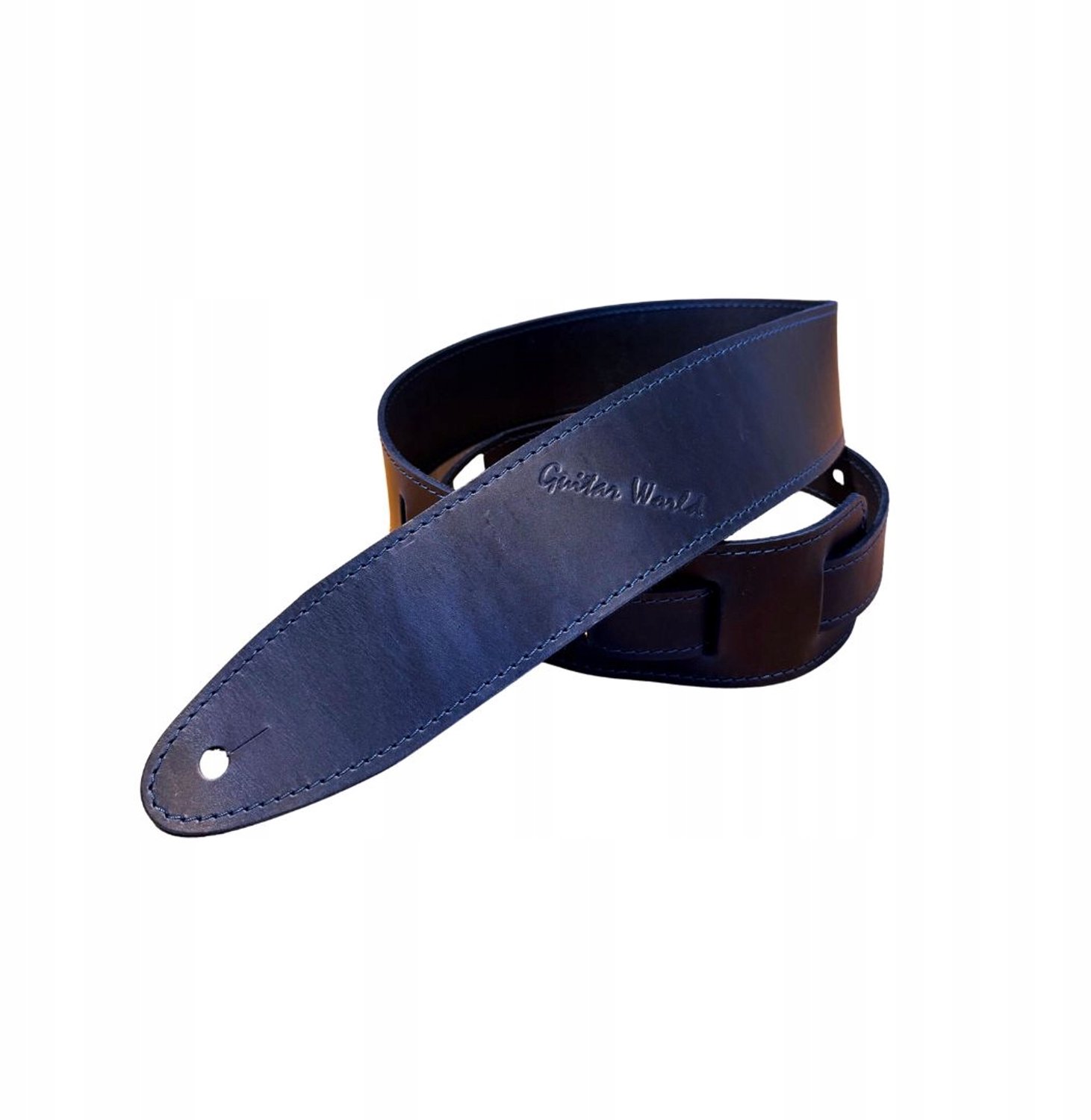 PRESTO PES-7: Leren Gitaarband 65mm Breed, Marineblauw