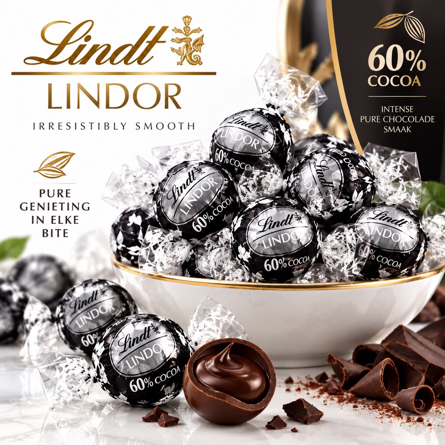 Lindt Lindor Chocoladeballen 60% puur - 1 kg