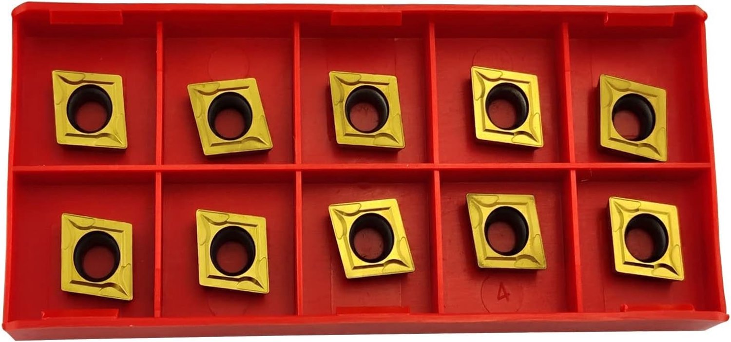 10 stuks CCMT09T304 CCMT32.5 Frees- en Draai-inserts, Coated CNC Gereedschap voor Half Snijden van Staal, Inclusief Opbergdoos en Precisie Snijtechnologie