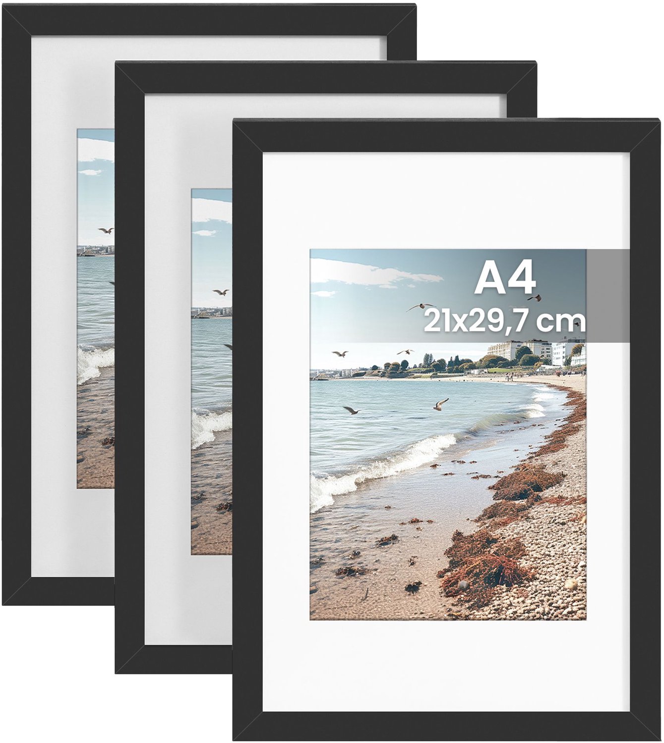 Compacte PVC fotolijsten met haakjes zonder boren – zwart