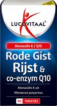 Lucovitaal Rode Gist Rijst & co-enzym Q10 verpakking met 90 tabletten.