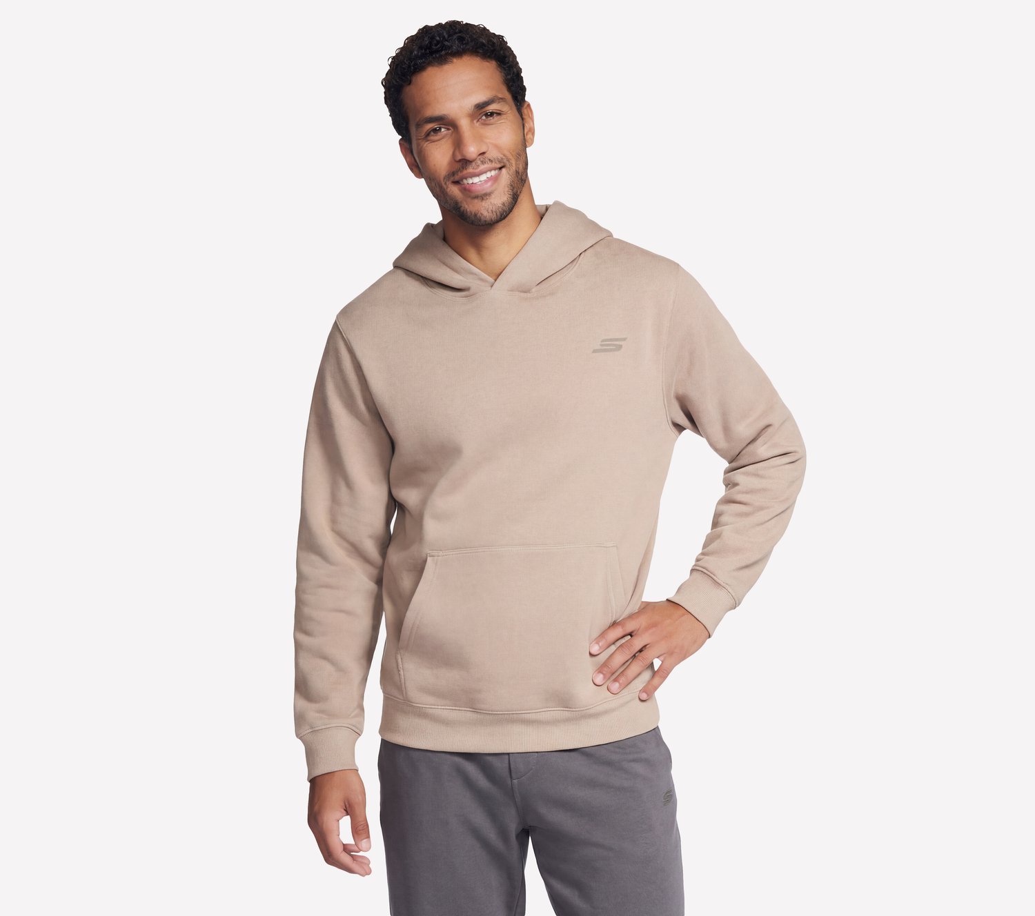 Skechers SKECHERS MAX SOFT HOODIE Heren Trui - Taupe Gray