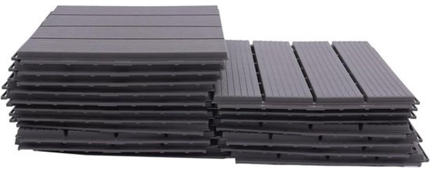 Kunststof terrastegels - Balkontegels - vloer - Voor buitenvloeren - leggen - Waterdicht - antislip - 30x30 cm - Grijs