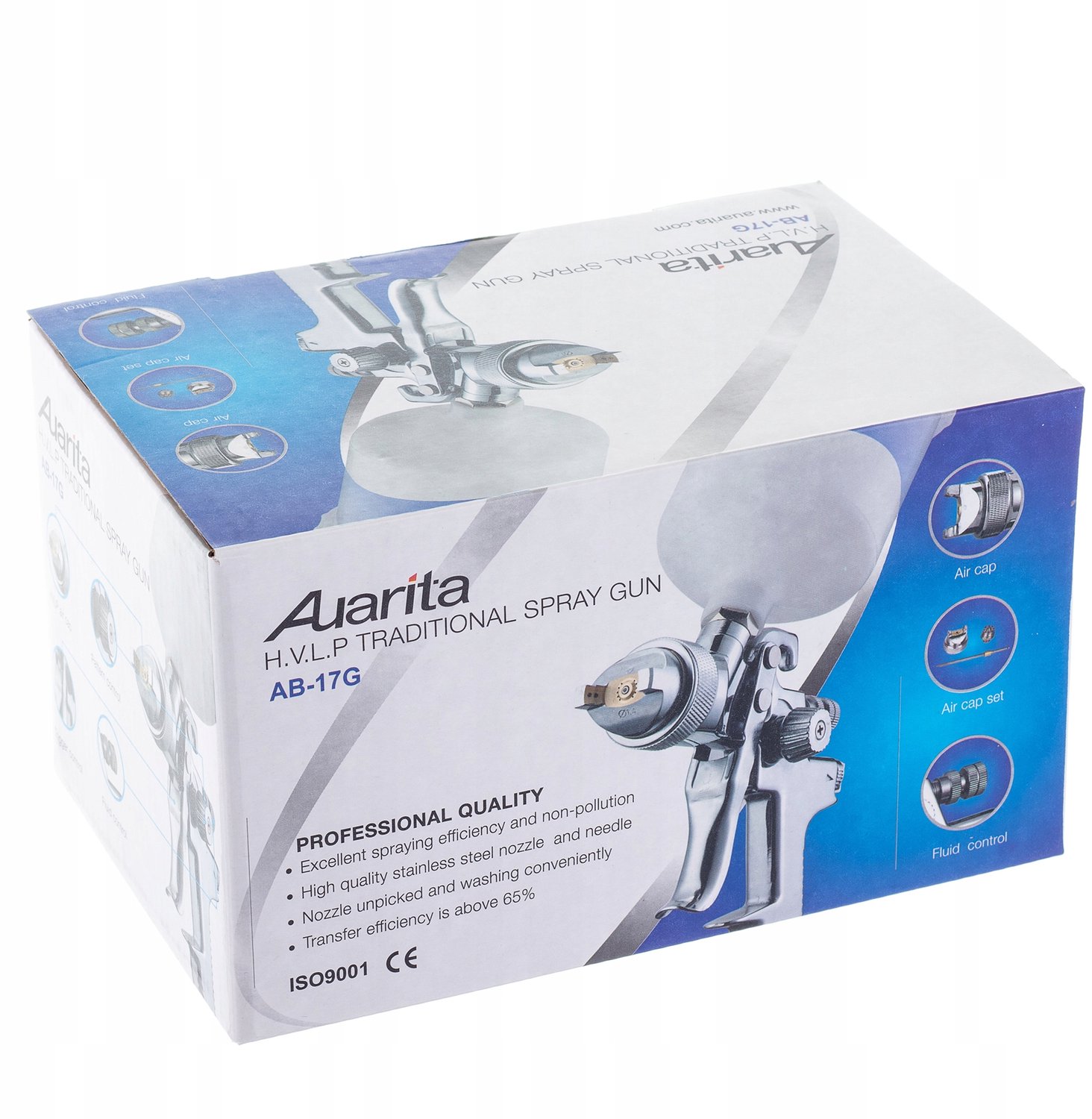Professioneel HVLP Spuitpistool 1.7 mm 600 ml met 3 Regelingen