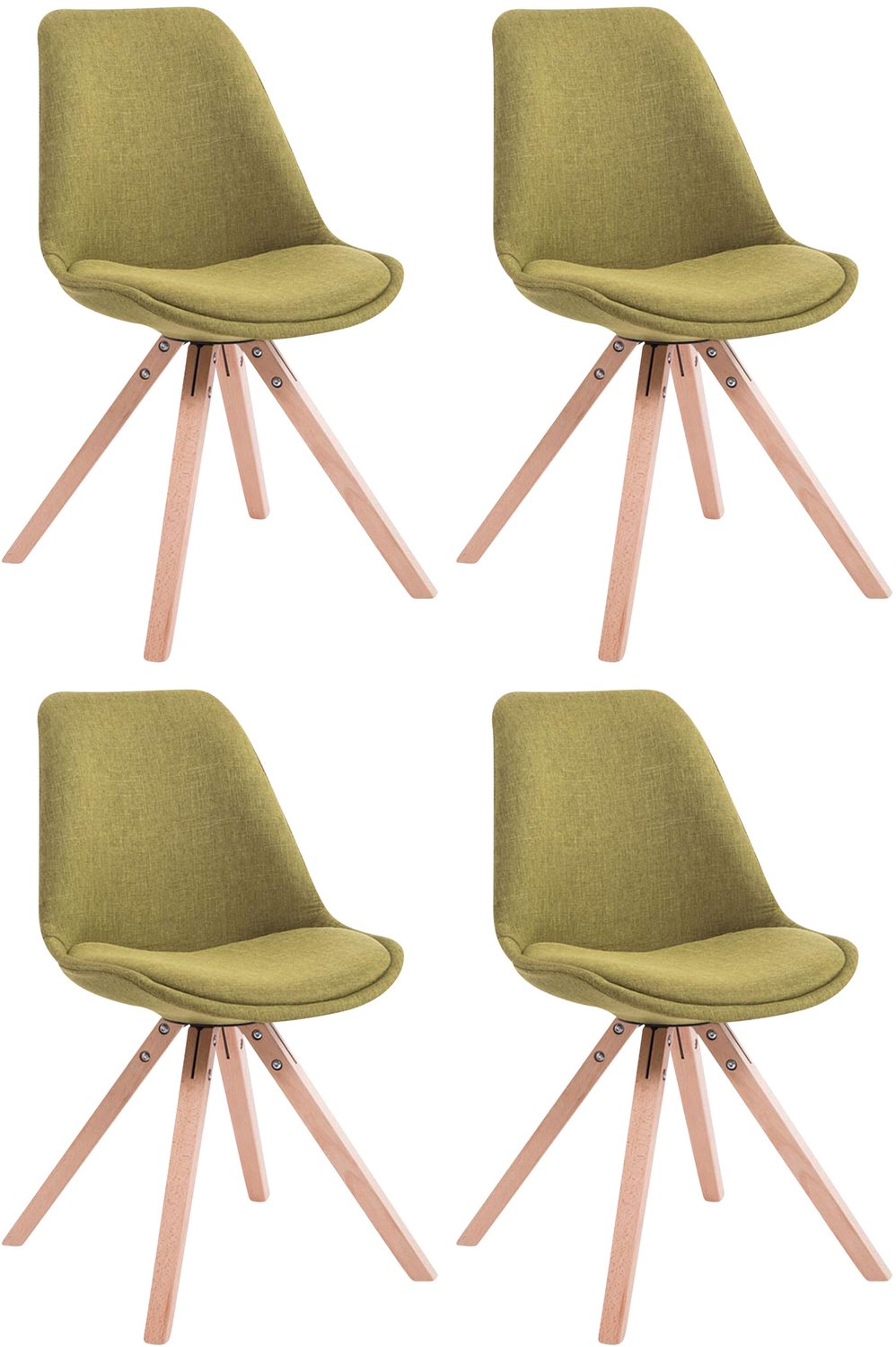 Luxe Comfort Milano 0097 bezoekersstoelen (set van 4) - stof - groen
