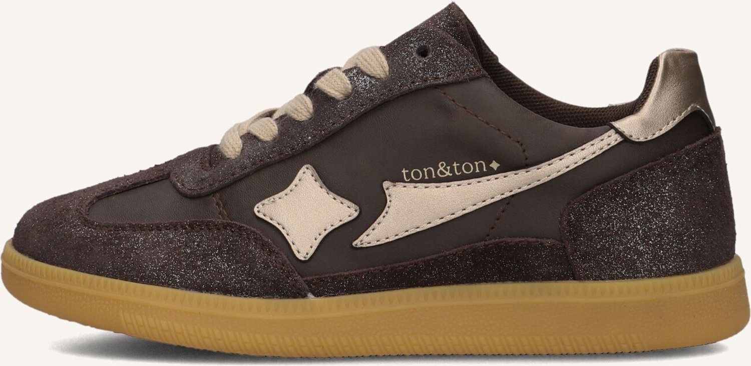 Ton & Ton Meisjes Lage sneakers Vilde - Bruin - Suède - Maat 27